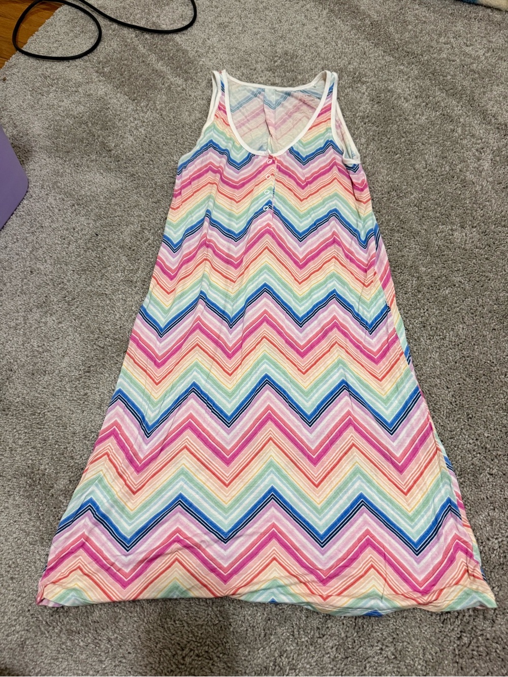 Little Sleepies Women’s Tank Nightgown in Rainbow Chevron